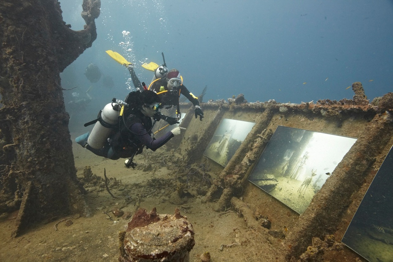 Illustration for article titled The Astonishing Treasures of Underwater Art Galleries